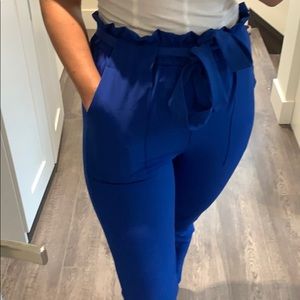 Cobalt blue high waisted dress pants